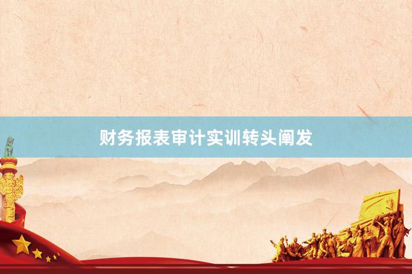 财务报表审计实训转头阐发